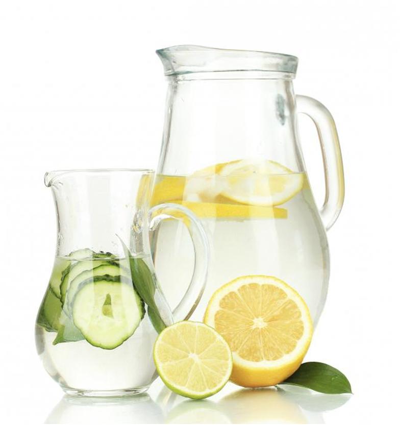 Лимонная и огуречна вода