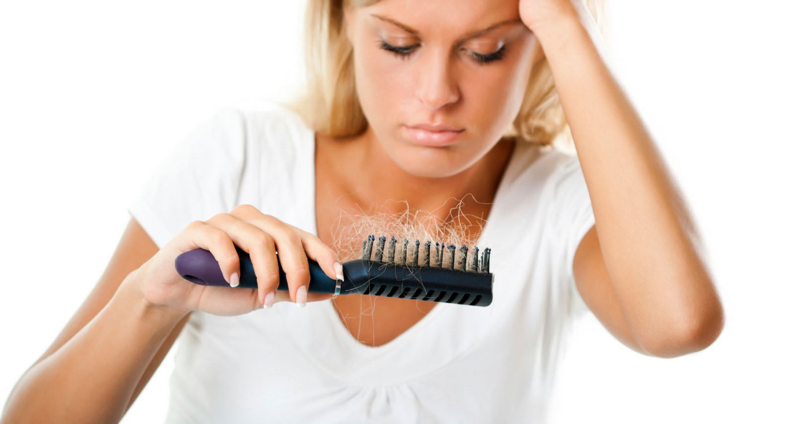 Белые пряди на массажке