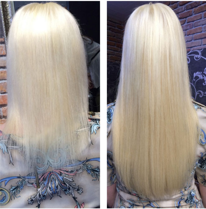 микронаращивание волос фото до и после