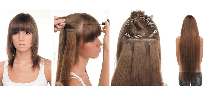 Процесс наращивания волос