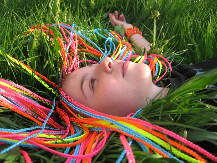 Разноцветные косички