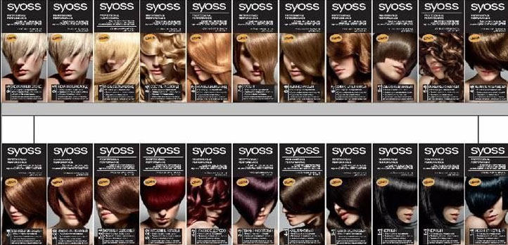 Палитра оттенков Syoss color