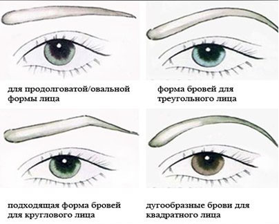 Форма бровей по форма лица
