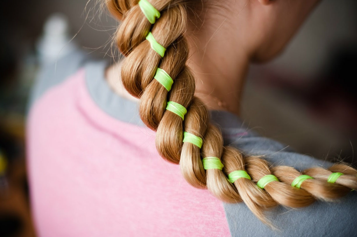 коса с ленточками