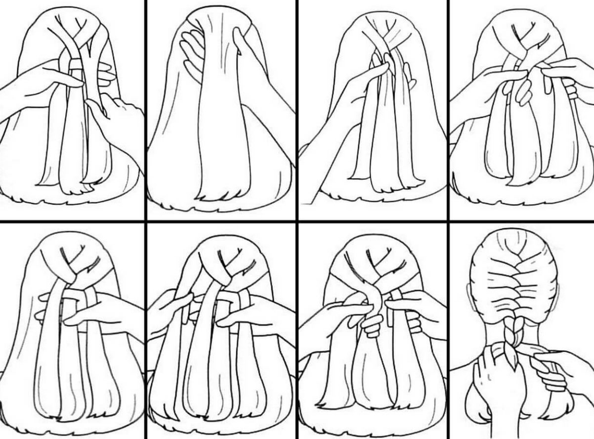 плетение сзади наперед