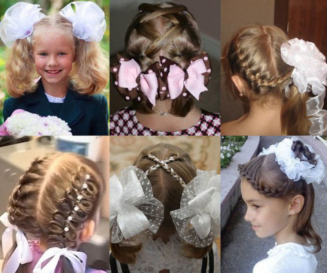 прическа из резинок и бантов
