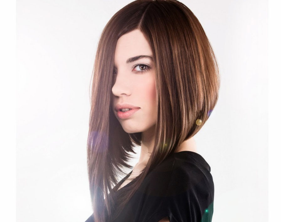 удлинённое каре с чёлкой