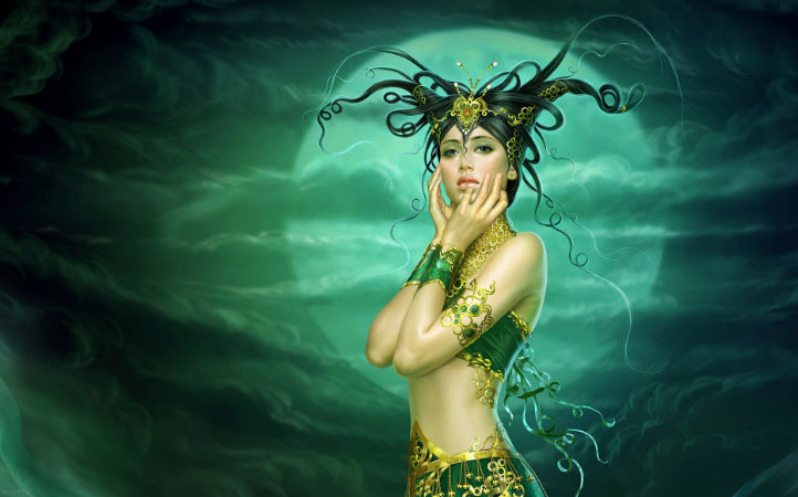 луна и прическа